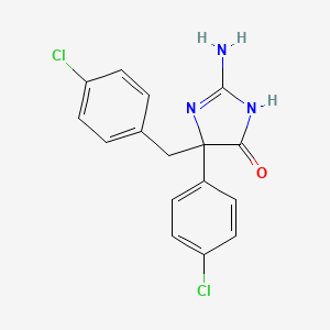 molecular formula C16H13Cl2N3O B6345731 2-Amino-5-(4-chlorophenyl)-5-[(4-chlorophenyl)methyl]-4,5-dihydro-1H-imidazol-4-one CAS No. 1354926-35-4