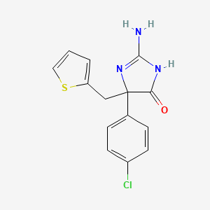 molecular formula C14H12ClN3OS B6345754 2-Amino-5-(4-chlorophenyl)-5-(thiophen-2-ylmethyl)-4,5-dihydro-1H-imidazol-4-one CAS No. 1354923-62-8