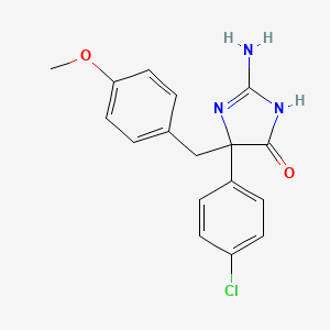 molecular formula C17H16ClN3O2 B6345760 2-Amino-5-(4-chlorophenyl)-5-[(4-methoxyphenyl)methyl]-4,5-dihydro-1H-imidazol-4-one CAS No. 1354917-59-1