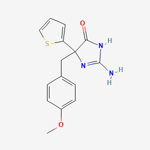 2-Amino-5-[(4-methoxyphenyl)methyl]-5-(thiophen-2-yl)-4,5-dihydro-1H-imidazol-4-one
