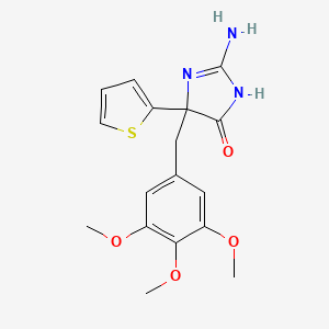molecular formula C17H19N3O4S B6345798 2-Amino-5-(thiophen-2-yl)-5-[(3,4,5-trimethoxyphenyl)methyl]-4,5-dihydro-1H-imidazol-4-one CAS No. 1354922-66-9