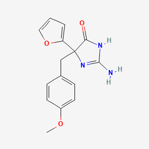 molecular formula C15H15N3O3 B6345821 2-Amino-5-(furan-2-yl)-5-[(4-methoxyphenyl)methyl]-4,5-dihydro-1H-imidazol-4-one CAS No. 1354925-92-0