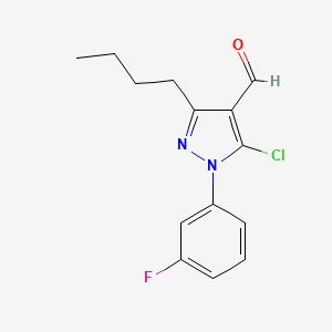 molecular formula C14H14ClFN2O B6345829 3-丁基-5-氯-1-(3-氟苯基)-1H-吡唑-4-甲醛 CAS No. 1354939-42-6