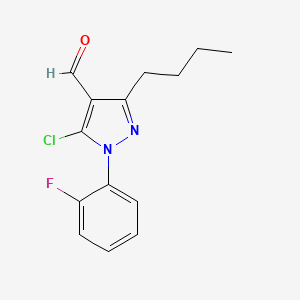 molecular formula C14H14ClFN2O B6345846 3-丁基-5-氯-1-(2-氟苯基)-1H-吡唑-4-甲醛 CAS No. 1354919-84-8