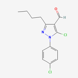 molecular formula C14H14Cl2N2O B6345856 3-Butyl-5-chloro-1-(4-chlorophenyl)-1H-pyrazole-4-carbaldehyde CAS No. 1354938-63-8