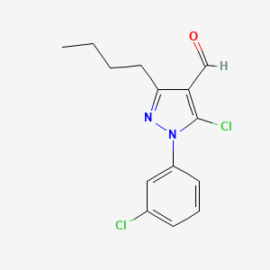 molecular formula C14H14Cl2N2O B6345861 3-丁基-5-氯-1-(3-氯苯基)-1H-吡唑-4-甲醛 CAS No. 1354918-76-5