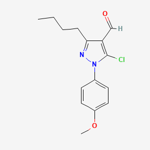 molecular formula C15H17ClN2O2 B6345874 3-丁基-5-氯-1-(4-甲氧基苯基)-1H-吡唑-4-甲醛 CAS No. 1354916-81-6
