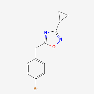 molecular formula C12H11BrN2O B6345966 5-(4-Bromo-benzyl)-3-cyclopropyl-[1,2,4]oxadiazole CAS No. 1165931-71-4