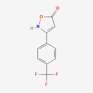 molecular formula C10H6F3NO2 B6345982 3-[4-(Trifluoromethyl)phenyl]-1,2-oxazol-5-ol;  95% CAS No. 1188228-02-5