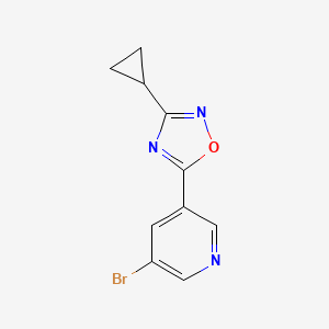 molecular formula C10H8BrN3O B6346001 3-Bromo-5-(3-cyclopropyl-[1,2,4]oxadiazol-5-yl)-pyridine CAS No. 1165931-68-9