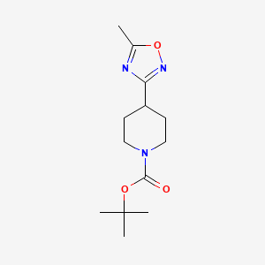 molecular formula C13H21N3O3 B6346006 4-(5-Methyl-[1,2,4]oxadiazol-3-yl)-piperidine-1-carboxylic acid tert-butyl ester CAS No. 280110-66-9