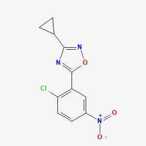 molecular formula C11H8ClN3O3 B6346014 5-(2-Chloro-5-nitro-phenyl)-3-cyclopropyl-[1,2,4]oxadiazole CAS No. 1165931-67-8