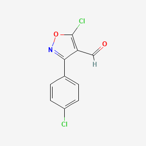 molecular formula C10H5Cl2NO2 B6346115 5-Chloro-3-(4-chlorophenyl)-1,2-oxazole-4-carbaldehyde CAS No. 1188228-71-8