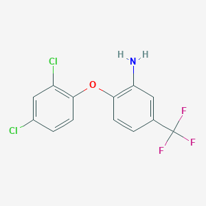 molecular formula C13H8Cl2F3NO B6346147 2-(2,4-Dichlorophenoxy)-5-(trifluoromethyl)aniline CAS No. 632300-09-5