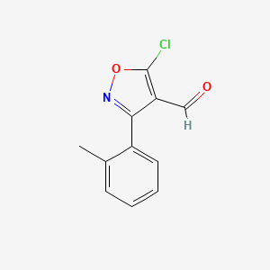 molecular formula C11H8ClNO2 B6346157 5-Chloro-3-(2-methylphenyl)-1,2-oxazole-4-carbaldehyde CAS No. 1188228-82-1