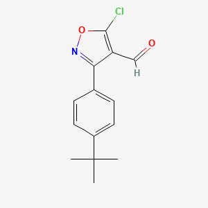 molecular formula C14H14ClNO2 B6346162 3-(4-叔丁基苯基)-5-氯-1,2-恶唑-4-甲醛 CAS No. 1188050-14-7