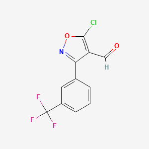 molecular formula C11H5ClF3NO2 B6346165 5-Chloro-3-[3-(trifluoromethyl)phenyl]-1,2-oxazole-4-carbaldehyde CAS No. 1188136-36-8