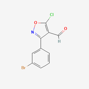 molecular formula C10H5BrClNO2 B6346173 3-(3-Bromophenyl)-5-chloro-1,2-oxazole-4-carbaldehyde CAS No. 1188050-78-3