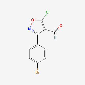 molecular formula C10H5BrClNO2 B6346177 3-(4-Bromophenyl)-5-chloro-1,2-oxazole-4-carbaldehyde CAS No. 1188134-85-1