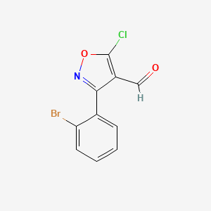 molecular formula C10H5BrClNO2 B6346183 3-(2-Bromophenyl)-5-chloro-1,2-oxazole-4-carbaldehyde CAS No. 1188135-27-4