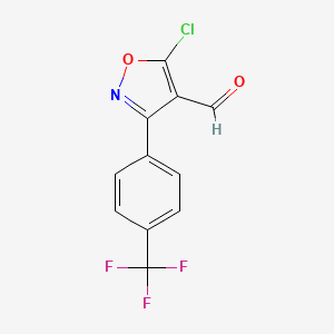 molecular formula C11H5ClF3NO2 B6346190 5-Chloro-3-[4-(trifluoromethyl)phenyl]-1,2-oxazole-4-carbaldehyde CAS No. 1188136-23-3