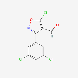 molecular formula C10H4Cl3NO2 B6346203 5-Chloro-3-(3,5-dichlorophenyl)-1,2-oxazole-4-carbaldehyde CAS No. 1188087-52-6