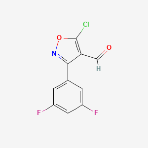 molecular formula C10H4ClF2NO2 B6346209 5-Chloro-3-(3,5-difluorophenyl)-1,2-oxazole-4-carbaldehyde CAS No. 1188169-26-7
