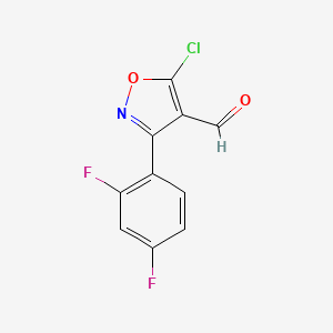 molecular formula C10H4ClF2NO2 B6346217 5-Chloro-3-(2,4-difluorophenyl)-1,2-oxazole-4-carbaldehyde CAS No. 1188135-97-8
