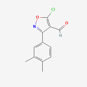 molecular formula C12H10ClNO2 B6346226 5-Chloro-3-(3,4-dimethylphenyl)-1,2-oxazole-4-carbaldehyde CAS No. 1245032-24-9