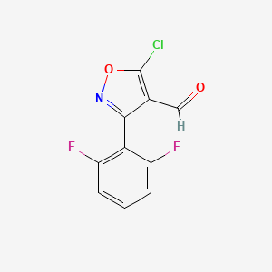 molecular formula C10H4ClF2NO2 B6346231 5-氯-3-(2,6-二氟苯基)-1,2-恶唑-4-甲醛 CAS No. 1188053-69-1