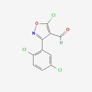 molecular formula C10H4Cl3NO2 B6346245 5-Chloro-3-(2,5-dichlorophenyl)-1,2-oxazole-4-carbaldehyde CAS No. 1245128-40-8