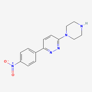 molecular formula C14H15N5O2 B6346255 3-(4-Nitrophenyl)-6-(piperazin-1-yl)pyridazine CAS No. 1354939-40-4