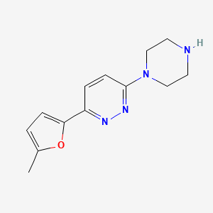 molecular formula C13H16N4O B6346276 3-(5-Methylfuran-2-yl)-6-(piperazin-1-yl)pyridazine CAS No. 1354916-71-4