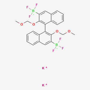 molecular formula C24H20B2F6K2O4 B6346482 3,3'-Bis-(potassium trifluoroboronato)-2,2'-bis(methoxymethoxy)-1,1'-binaphthyl CAS No. 1173352-51-6