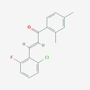 molecular formula C17H14ClFO B6346570 (2E)-3-(2-Chloro-6-fluorophenyl)-1-(2,4-dimethylphenyl)prop-2-en-1-one CAS No. 1354942-37-2