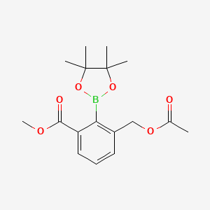 molecular formula C17H23BO6 B6346611 3-Acetoxymethyl-2-(4,4,5,5-tetramethyl-[1,3,2]dioxaborolan-2-yl)benzoic acid methyl ester CAS No. 2096995-95-6