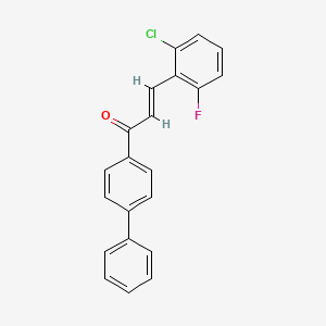 molecular formula C21H14ClFO B6346727 (2E)-3-(2-Chloro-6-fluorophenyl)-1-(4-phenylphenyl)prop-2-en-1-one CAS No. 1320361-72-5