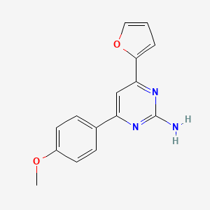 molecular formula C15H13N3O2 B6346820 4-(Furan-2-yl)-6-(4-methoxyphenyl)pyrimidin-2-amine CAS No. 685076-66-8