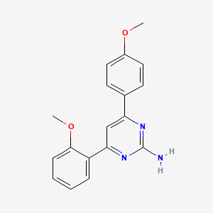 molecular formula C18H17N3O2 B6346827 4-(2-Methoxyphenyl)-6-(4-methoxyphenyl)pyrimidin-2-amine CAS No. 1354938-19-4