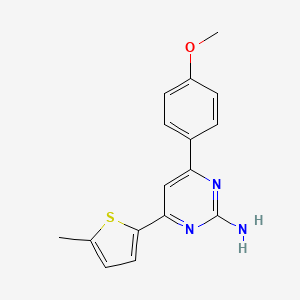 molecular formula C16H15N3OS B6346847 4-(4-Methoxyphenyl)-6-(5-methylthiophen-2-yl)pyrimidin-2-amine CAS No. 1354924-22-3