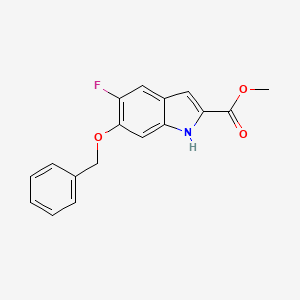 molecular formula C17H14FNO3 B6346849 6-Benzyloxy-5-fluoro-1H-indole-2-carboxylic acid methyl ester, 95% CAS No. 872030-46-1