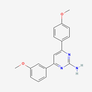molecular formula C18H17N3O2 B6346862 4-(3-Methoxyphenyl)-6-(4-methoxyphenyl)pyrimidin-2-amine CAS No. 1226780-81-9