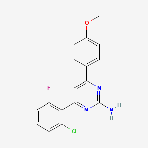 molecular formula C17H13ClFN3O B6346870 4-(2-Chloro-6-fluorophenyl)-6-(4-methoxyphenyl)pyrimidin-2-amine CAS No. 1354940-18-3