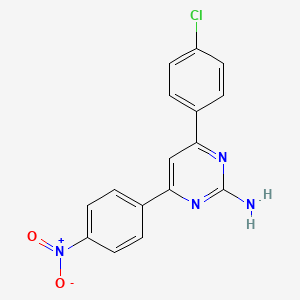 molecular formula C16H11ClN4O2 B6346876 4-(4-Chlorophenyl)-6-(4-nitrophenyl)pyrimidin-2-amine CAS No. 935854-41-4
