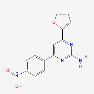 molecular formula C14H10N4O3 B6346889 4-(Furan-2-yl)-6-(4-nitrophenyl)pyrimidin-2-amine CAS No. 1354919-61-1