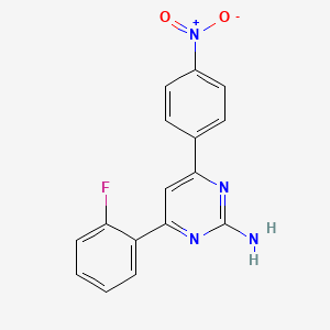 molecular formula C16H11FN4O2 B6346906 4-(2-Fluorophenyl)-6-(4-nitrophenyl)pyrimidin-2-amine CAS No. 1354925-81-7
