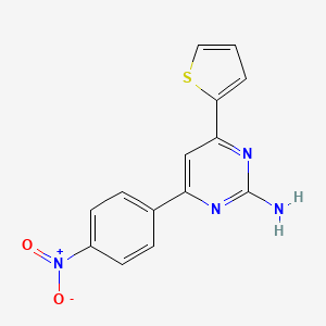molecular formula C14H10N4O2S B6346911 4-(4-Nitrophenyl)-6-(thiophen-2-yl)pyrimidin-2-amine CAS No. 1237747-15-7