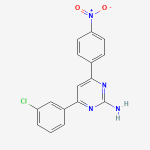 molecular formula C16H11ClN4O2 B6346914 4-(3-Chlorophenyl)-6-(4-nitrophenyl)pyrimidin-2-amine CAS No. 1354940-27-4
