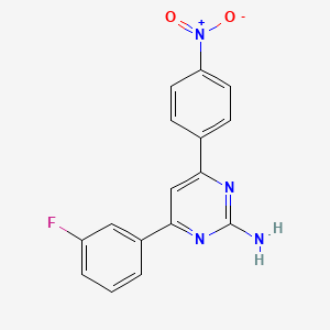 molecular formula C16H11FN4O2 B6346930 4-(3-Fluorophenyl)-6-(4-nitrophenyl)pyrimidin-2-amine CAS No. 1354940-30-9
