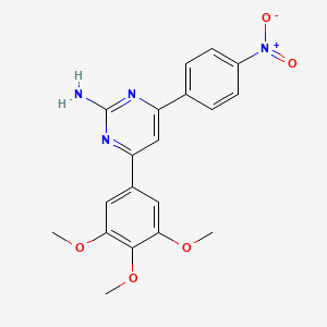 molecular formula C19H18N4O5 B6346933 4-(4-Nitrophenyl)-6-(3,4,5-trimethoxyphenyl)pyrimidin-2-amine CAS No. 1184662-60-9